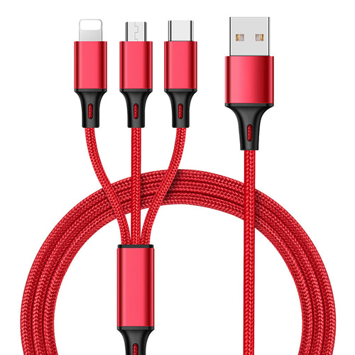 3-in-1 Braided Charging Cable (1.2 m)