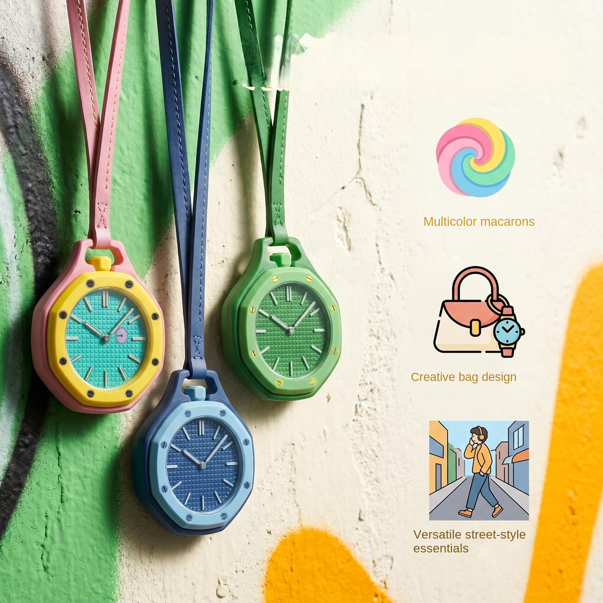Pastel Octagonal Pocket Watch