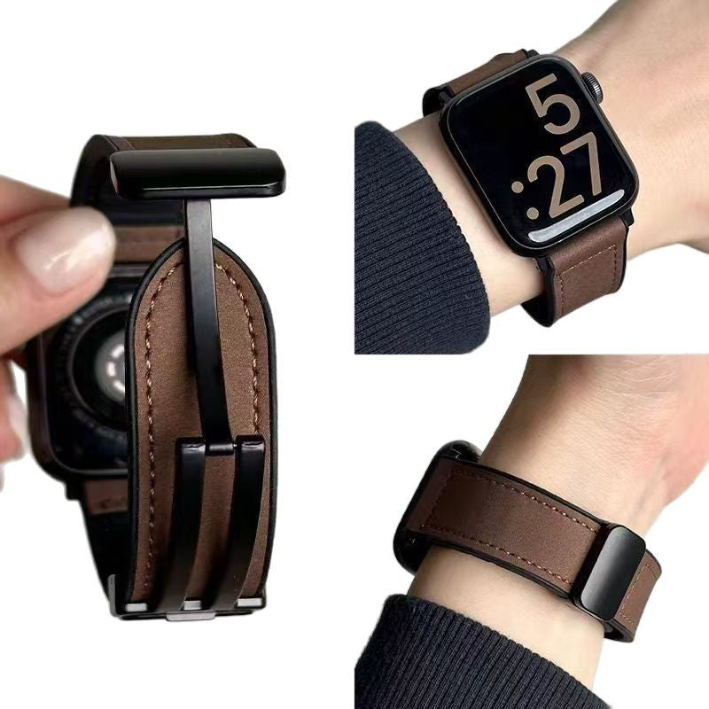 Magnetic Leather-Look Band for Apple Watch