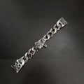 Silver-Plated Rhinestone Watch Band