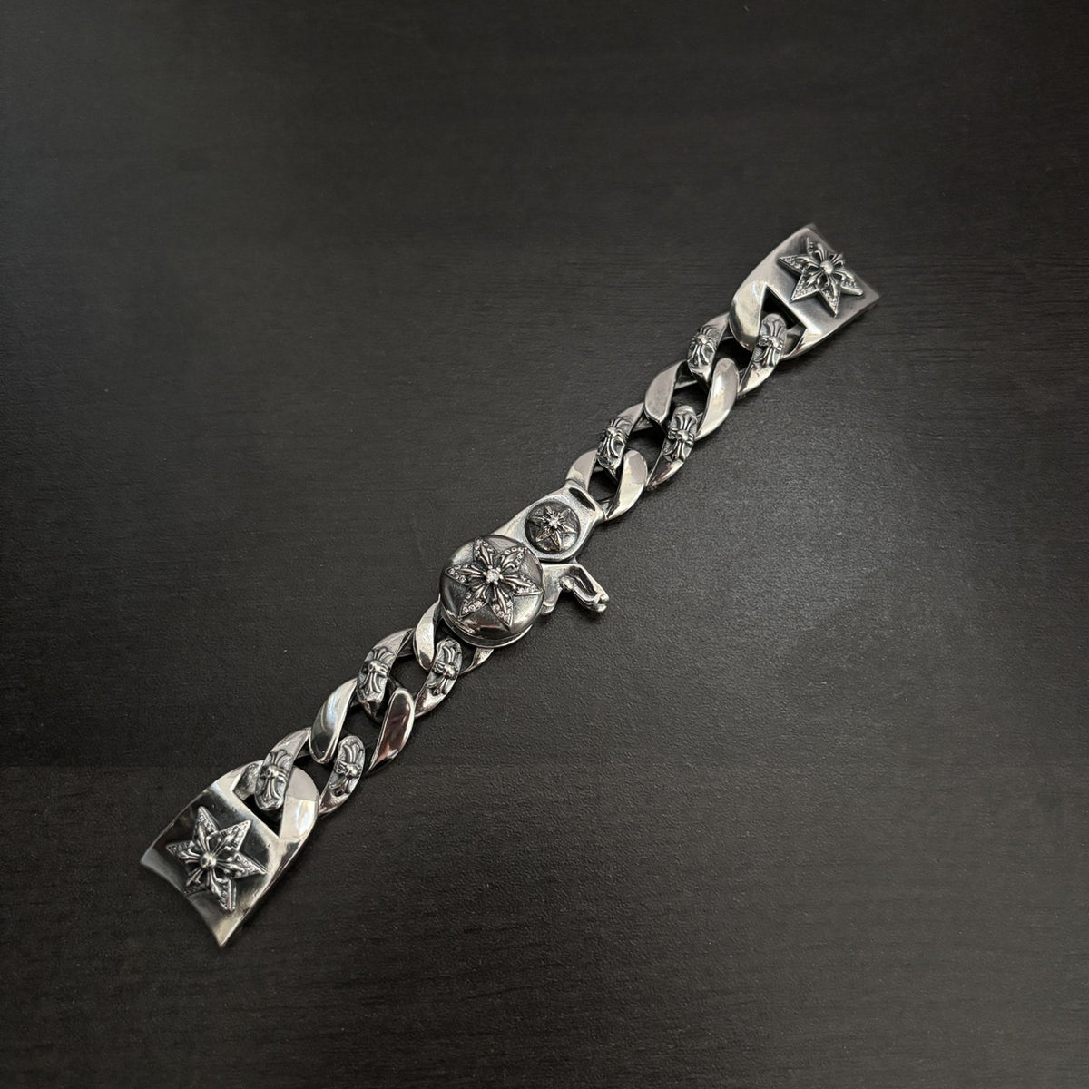 Silver-Plated Rhinestone Watch Band