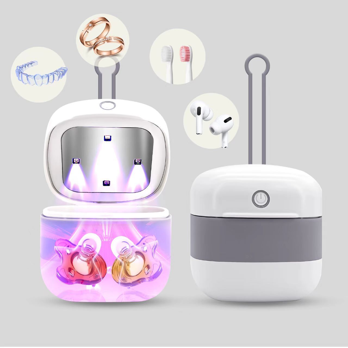 Portable UV Sterilizer Box for Pacifiers & Earbuds