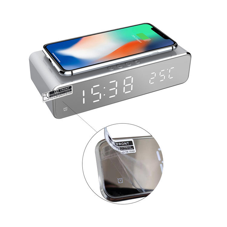 LED Alarm Clock with Wireless Charger