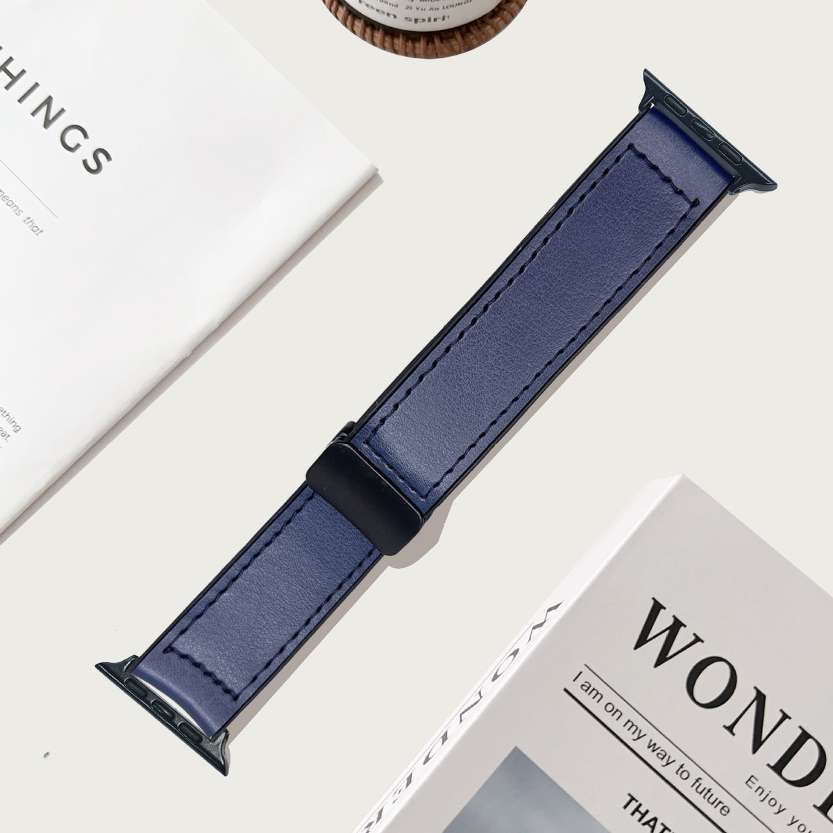 Magnetic Leather-Look Band for Apple Watch