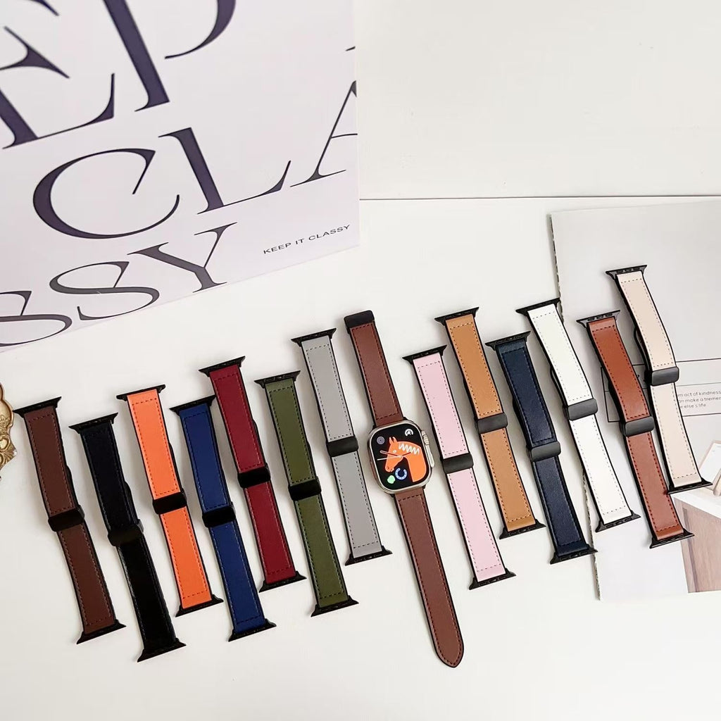 Magnetic Leather-Look Band for Apple Watch