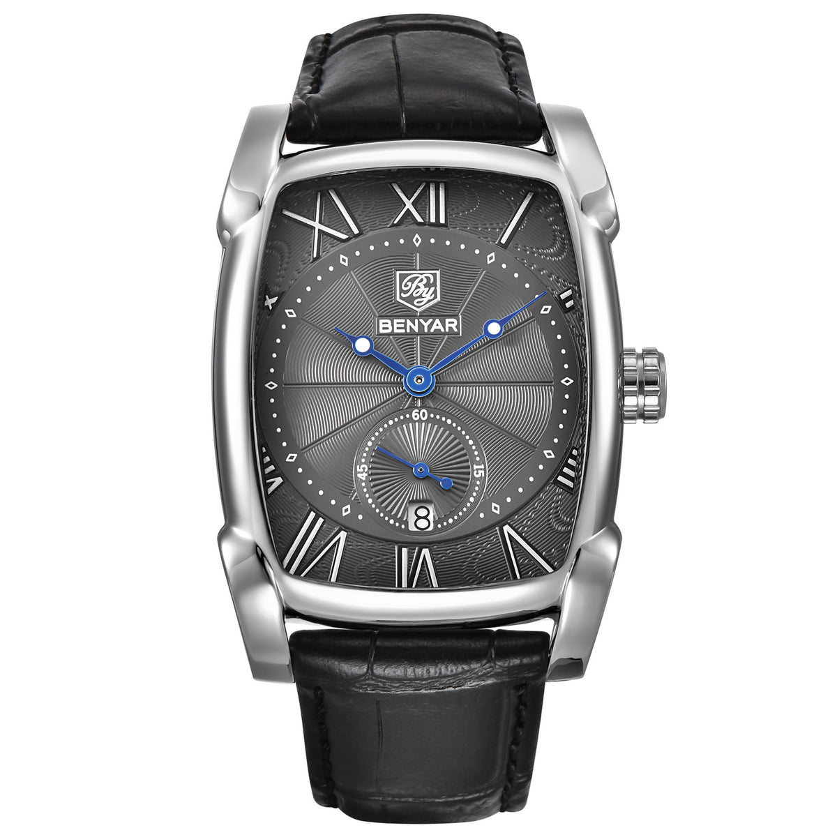 Classic Watch with Genuine Leather Strap