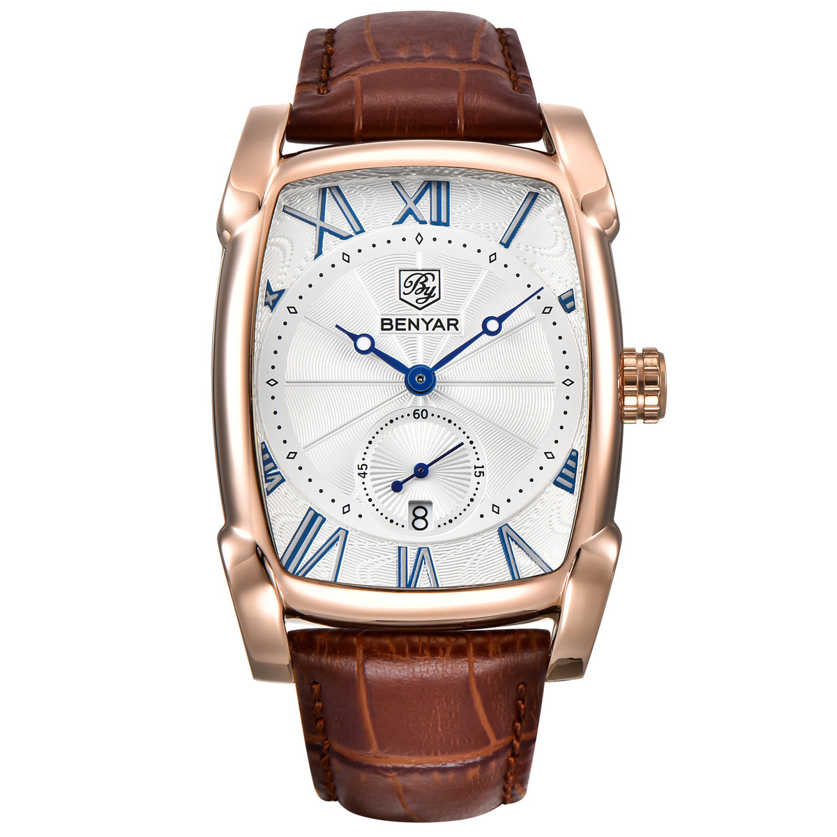 Classic Watch with Genuine Leather Strap