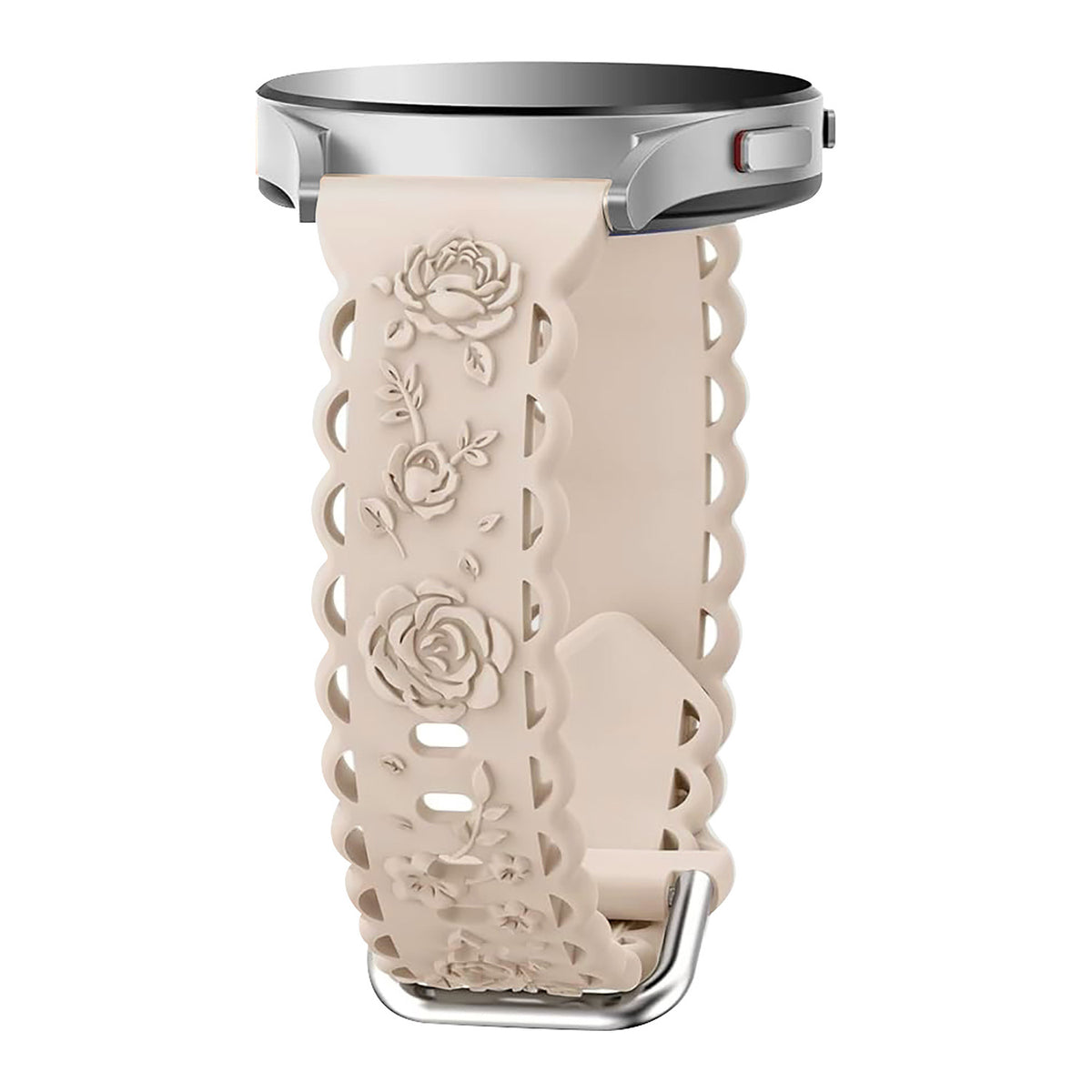 20 mm Silicone Watch Strap with Floral Cut-Outs