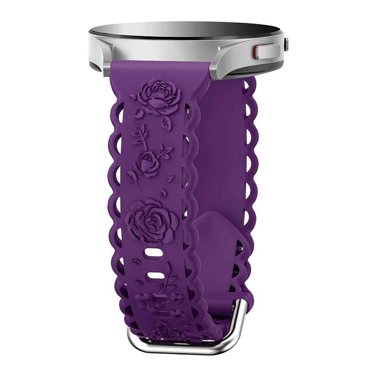 20 mm Silicone Watch Strap with Floral Cut-Outs