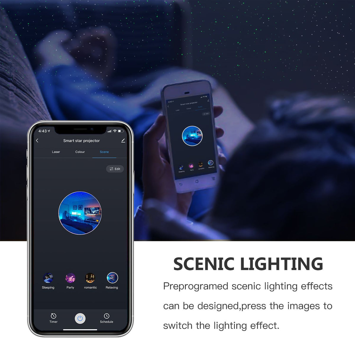 Smart Wi-Fi Galaxy Star Projector