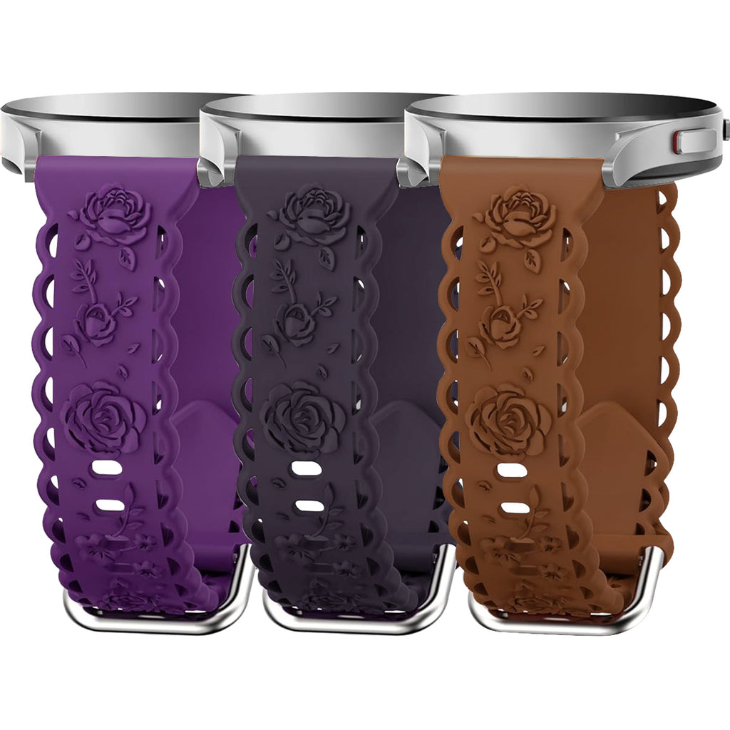 20 mm Silicone Watch Strap with Floral Cut-Outs
