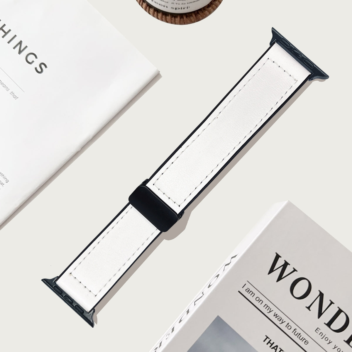 Magnetic Leather-Look Band for Apple Watch