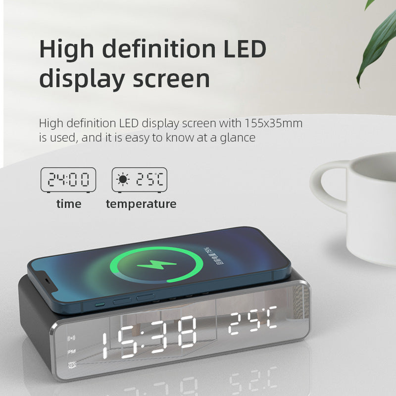 LED Alarm Clock with Wireless Charger