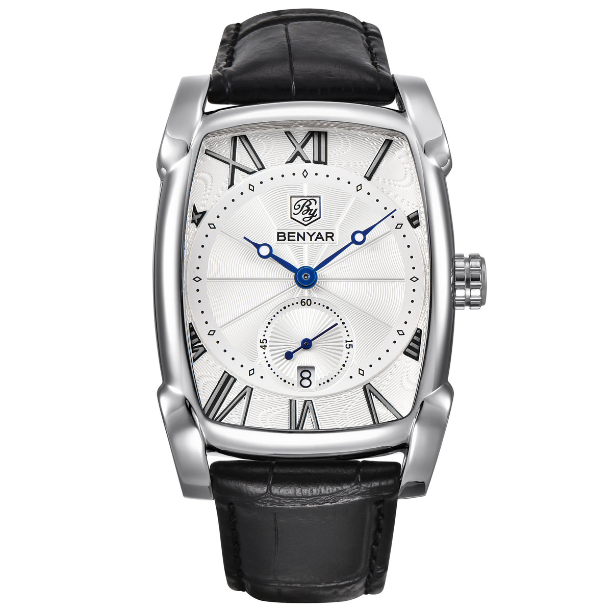 Classic Watch with Genuine Leather Strap